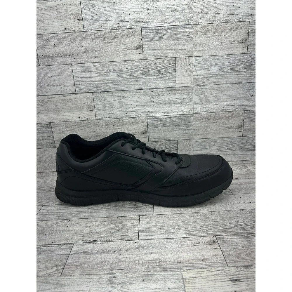 Skechers Work Slip Resistant EH Black‎ Memory Foam Leather Shoes Men US 13